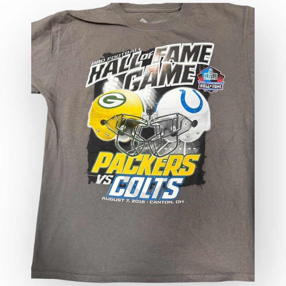 GUC Kids XL Pro Football Hall of Fame Game Tee Packers vs Colts 2016 - Picture 4 of 6